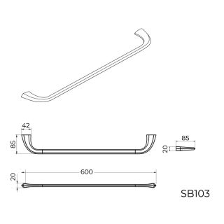 Полотенцедержатель Knotlor SB103C, хром